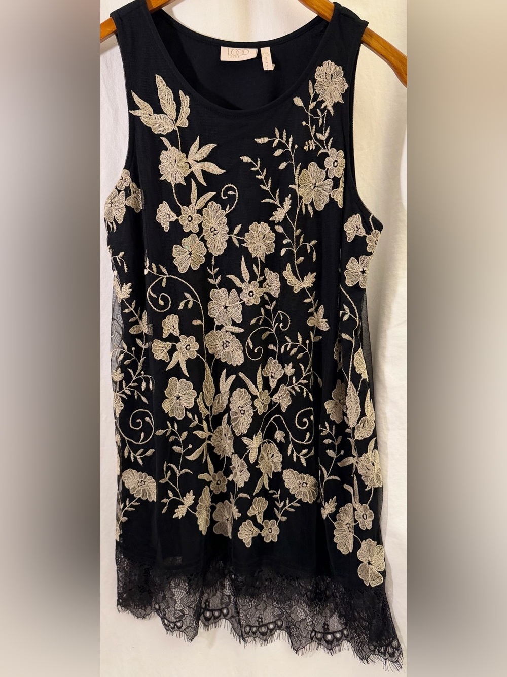 Logo Lavish summer dress embroidered with slip dress black size xxs - Picture 10 of 16